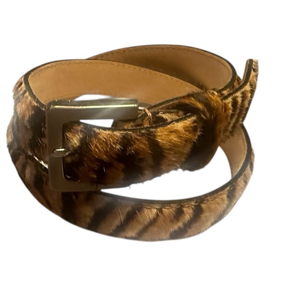 Banana Republic Haircalf/Leather Black/Brown Animal Print 1” Belt Medium main image 7